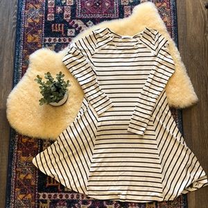 Long sleeve striped skater dress